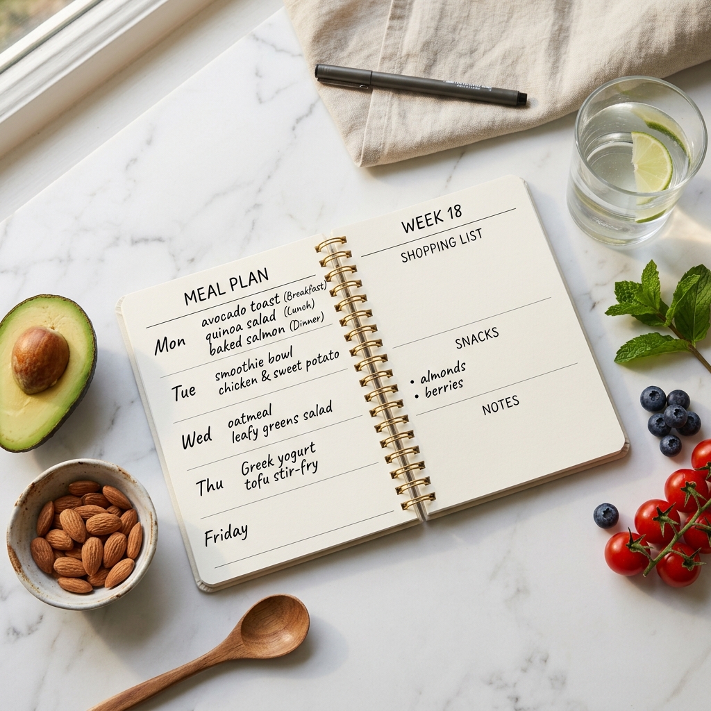 Planejamento alimentar com ingredientes saudáveis